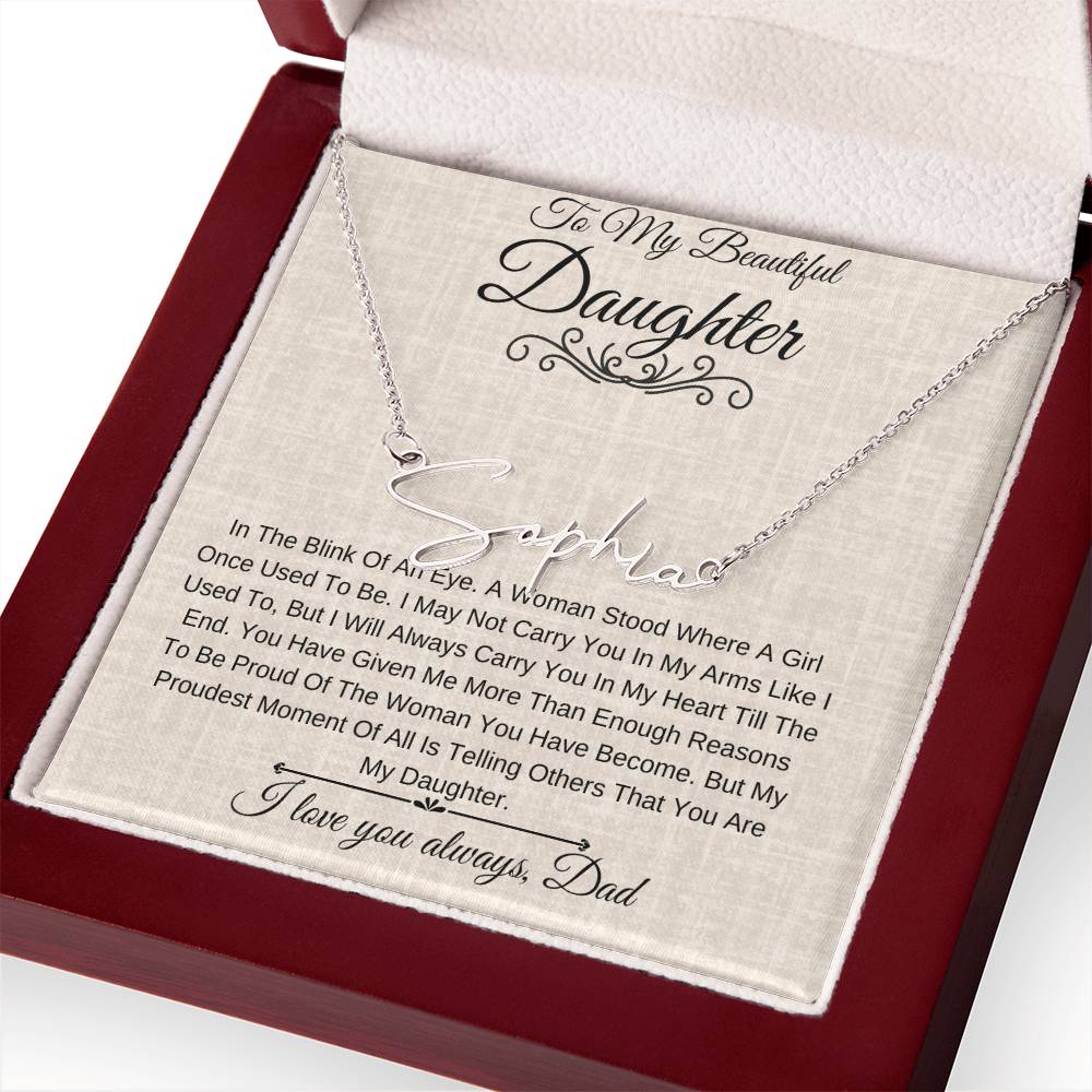 Personalized Name Necklace |To My Beautiful Daughter