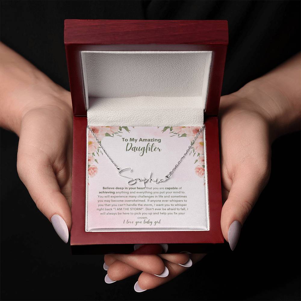 To My Amazing Daughter- Personalized Name Necklace