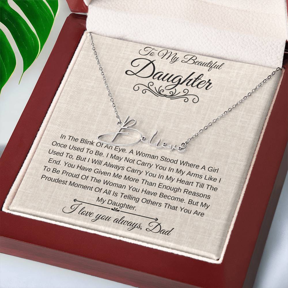Personalized Name Necklace |To My Beautiful Daughter