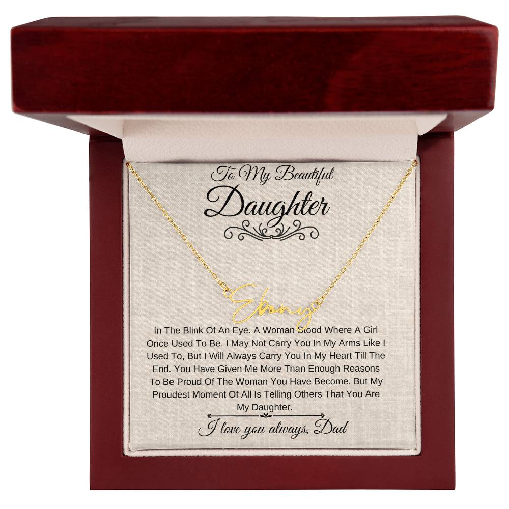 Personalized Name Necklace |To My Beautiful Daughter