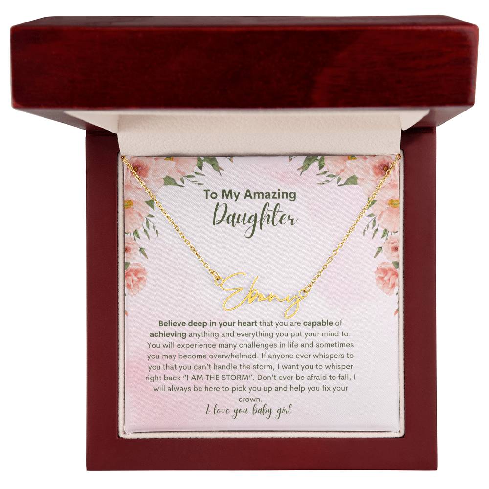 To My Amazing Daughter- Personalized Name Necklace