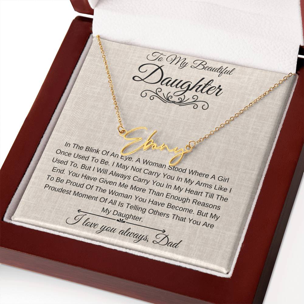 Personalized Name Necklace |To My Beautiful Daughter