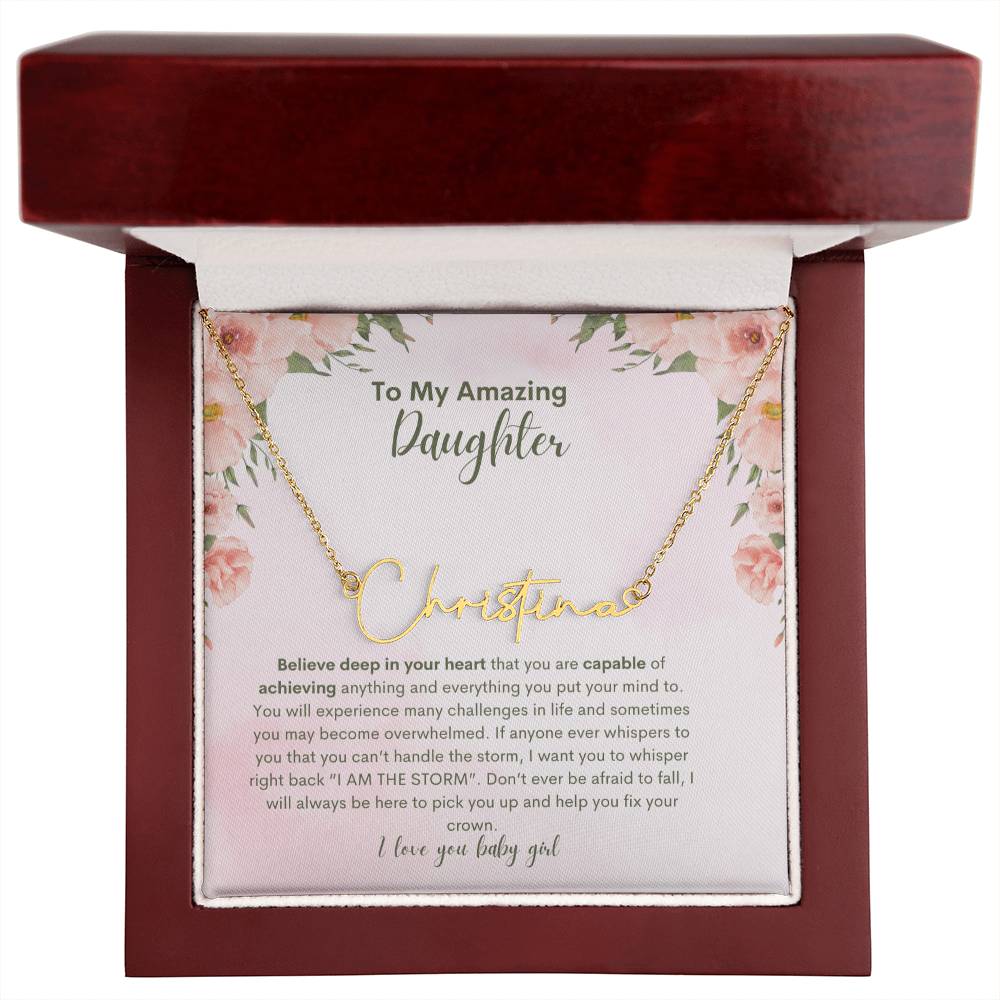 To My Amazing Daughter- Personalized Name Necklace