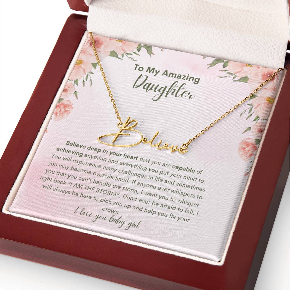 To My Amazing Daughter- Personalized Name Necklace