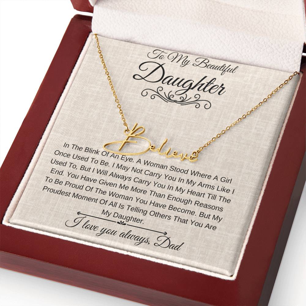 Personalized Name Necklace |To My Beautiful Daughter