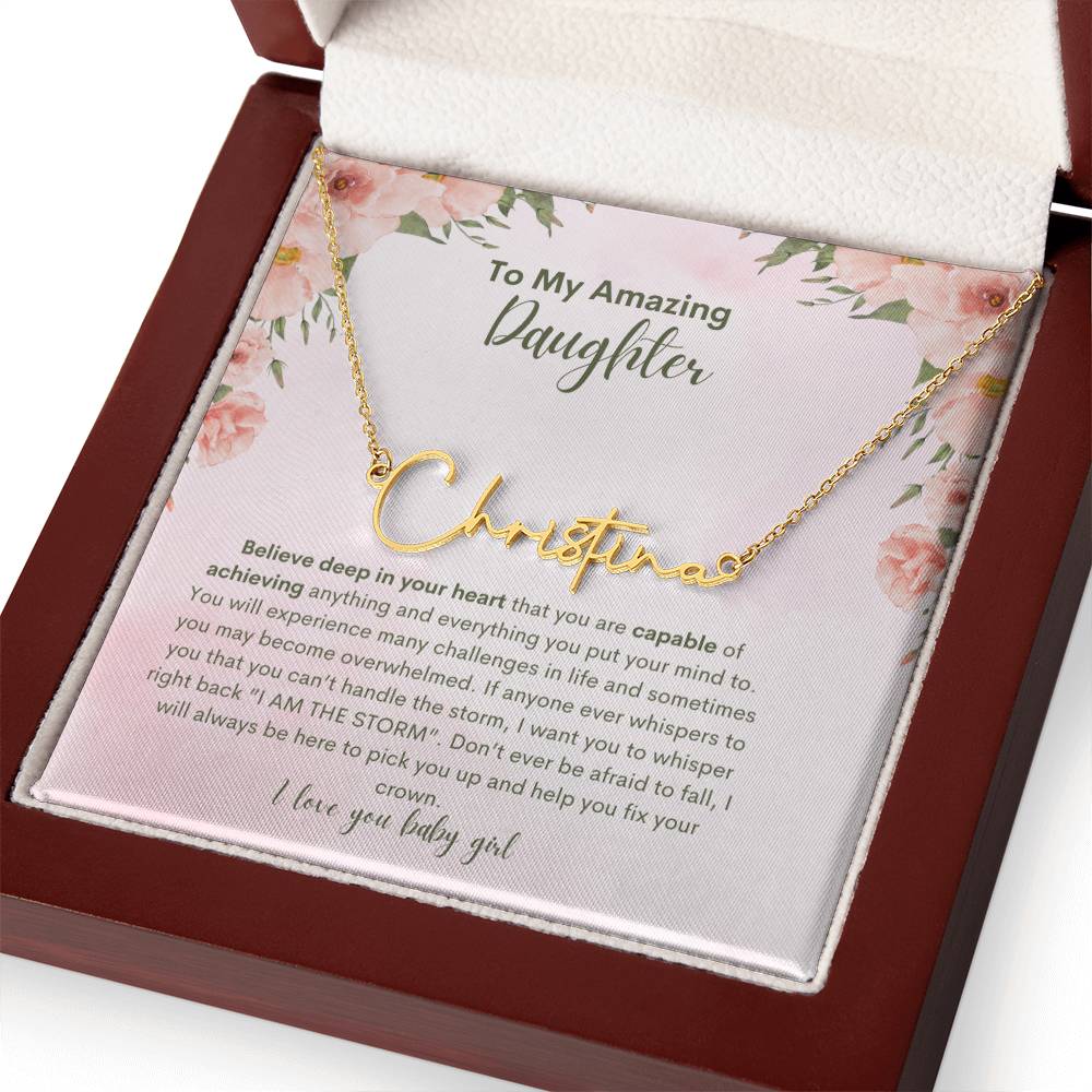 To My Amazing Daughter- Personalized Name Necklace