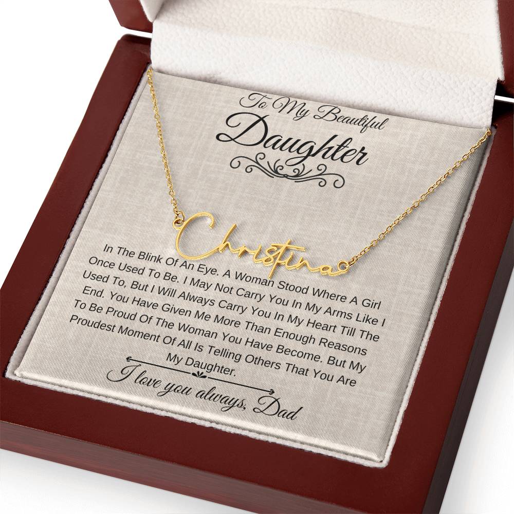 Personalized Name Necklace |To My Beautiful Daughter
