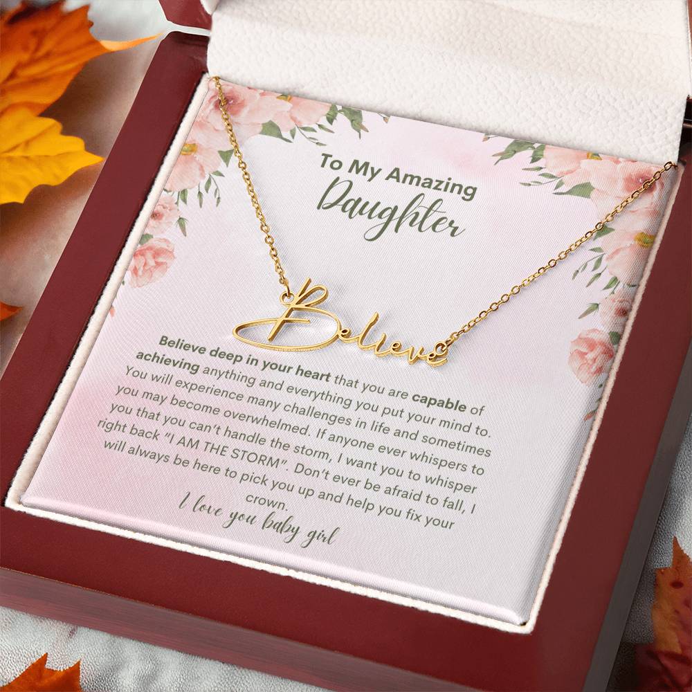To My Amazing Daughter- Personalized Name Necklace