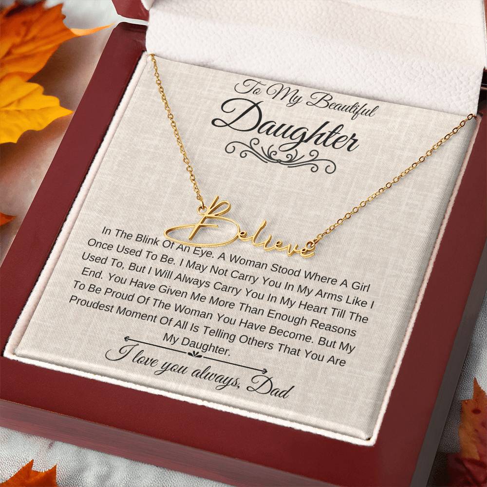 Personalized Name Necklace |To My Beautiful Daughter