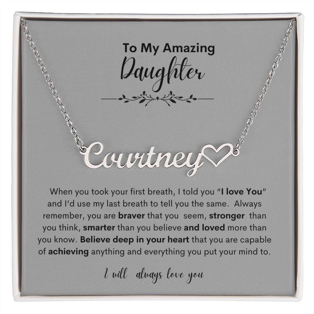My Amazing Daughter -Personalized Heart Necklace