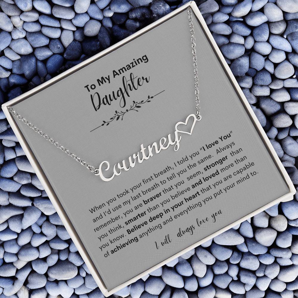 My Amazing Daughter -Personalized Heart Necklace