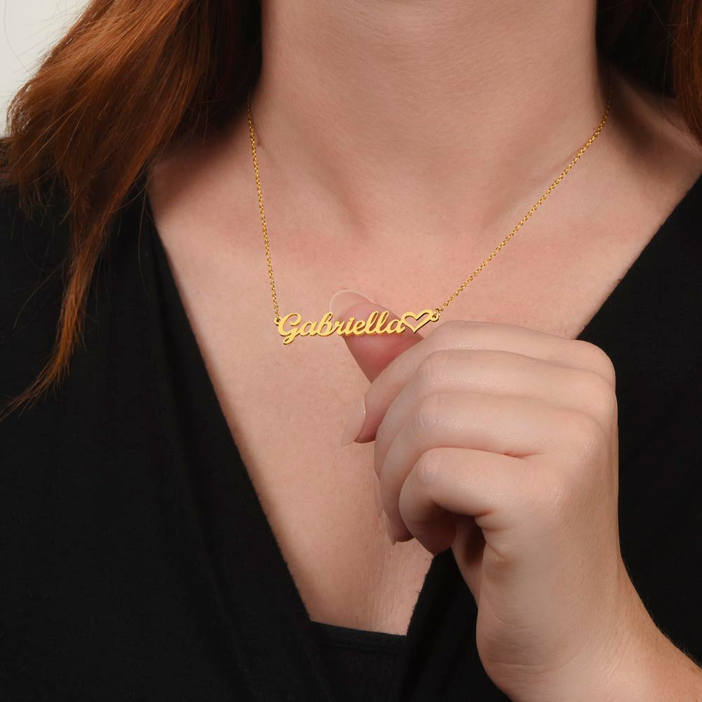 To My Beautiful Daughter- Personalized Name Necklace with heart