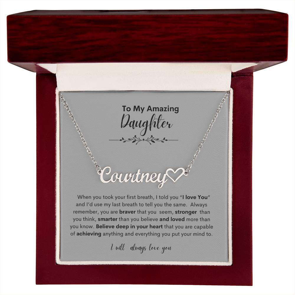 My Amazing Daughter -Personalized Heart Necklace