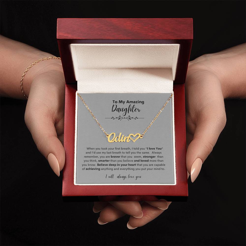 My Amazing Daughter -Personalized Heart Necklace