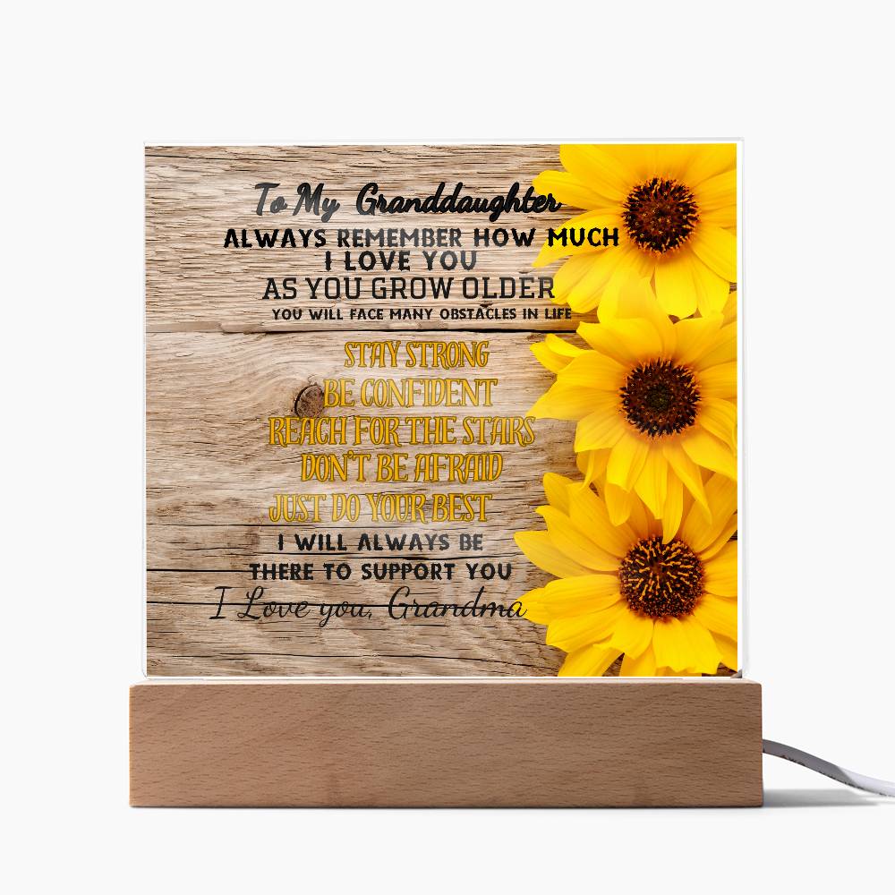 TO MY GRANDAUGHTER BE STRONG DO YOUR BEST| ACRYLIC NIGHT LIGHT