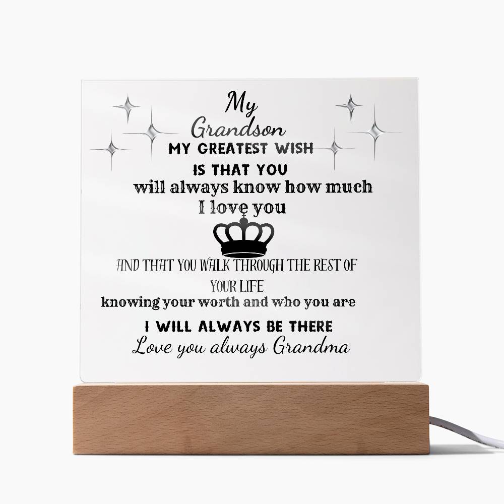 MY DEAREST GRANSON REMEMBER WHO YOU ARE| ACRYLIC PLAQUE