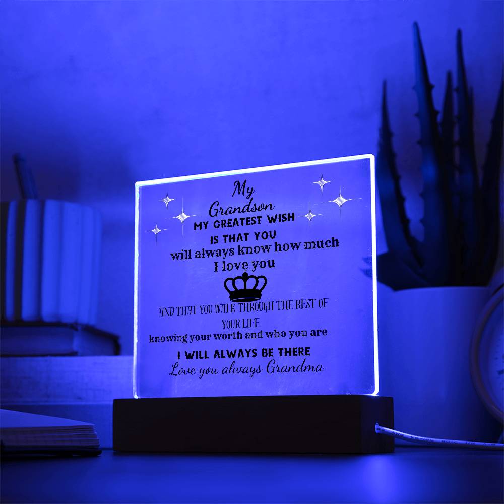 MY DEAREST GRANSON REMEMBER WHO YOU ARE| ACRYLIC PLAQUE