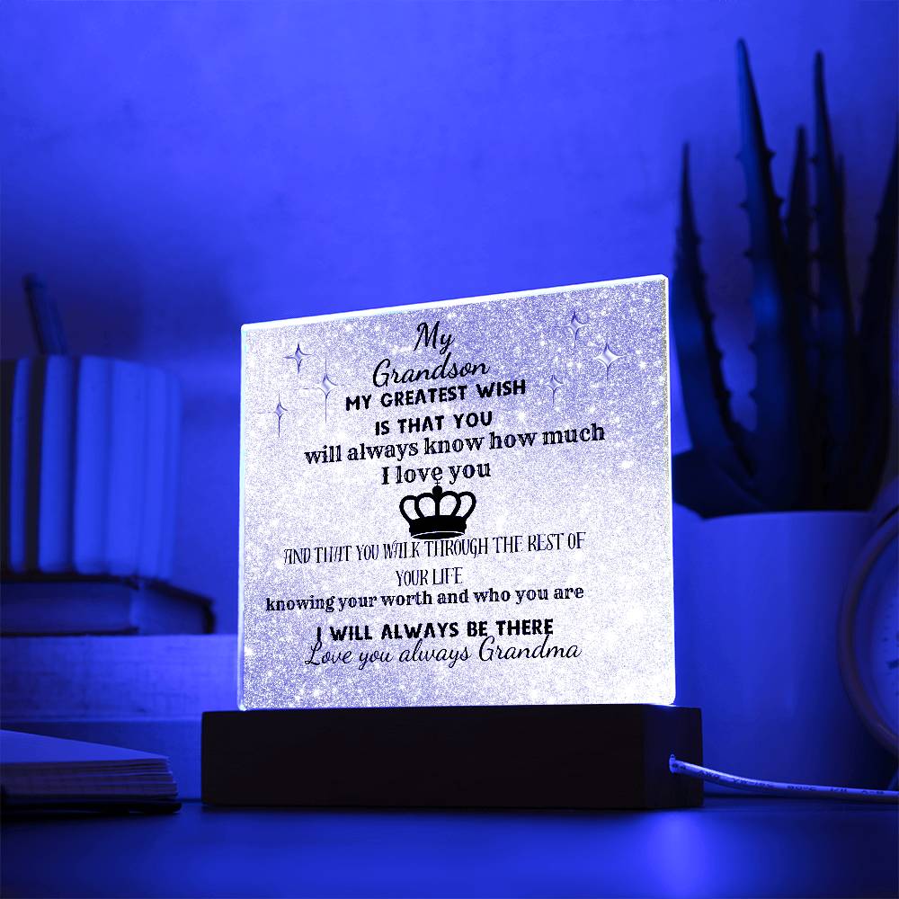 MY GRANDSON-KNOW YOU ARE WORTHY| ACRYLIC PLAQUE