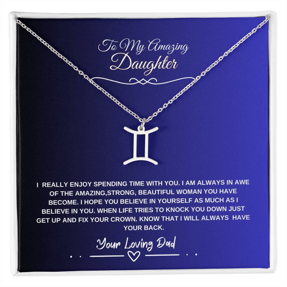 My Amazing Daughter- Signature Birth Sign Necklace