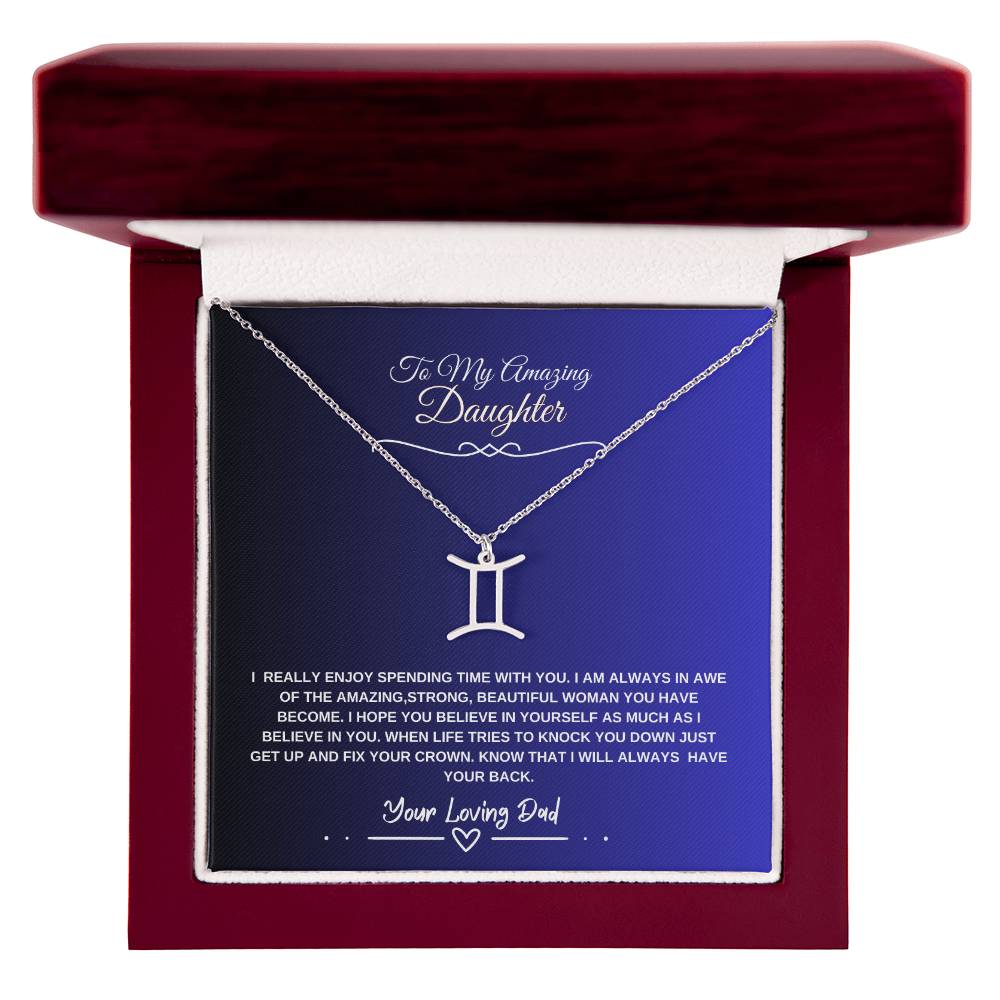My Amazing Daughter- Signature Birth Sign Necklace