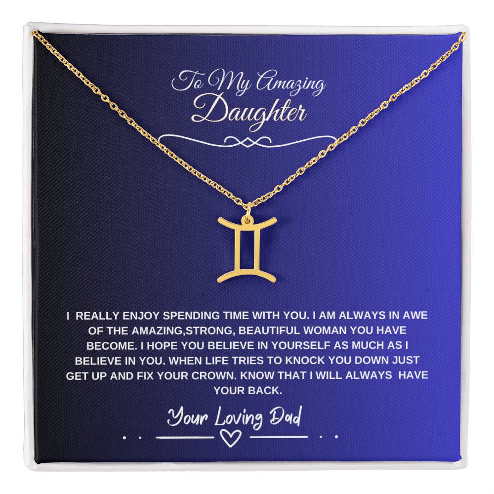 My Amazing Daughter- Signature Birth Sign Necklace