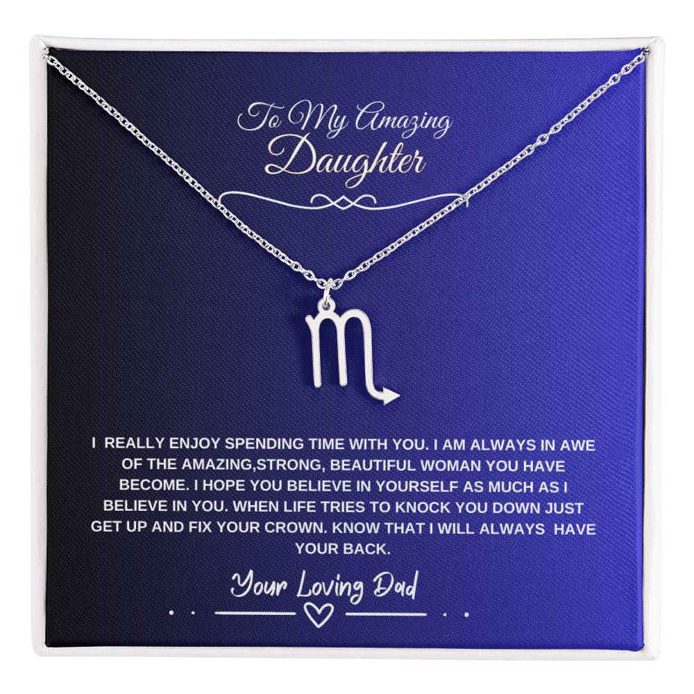 My Amazing Daughter- Signature Birth Sign Necklace