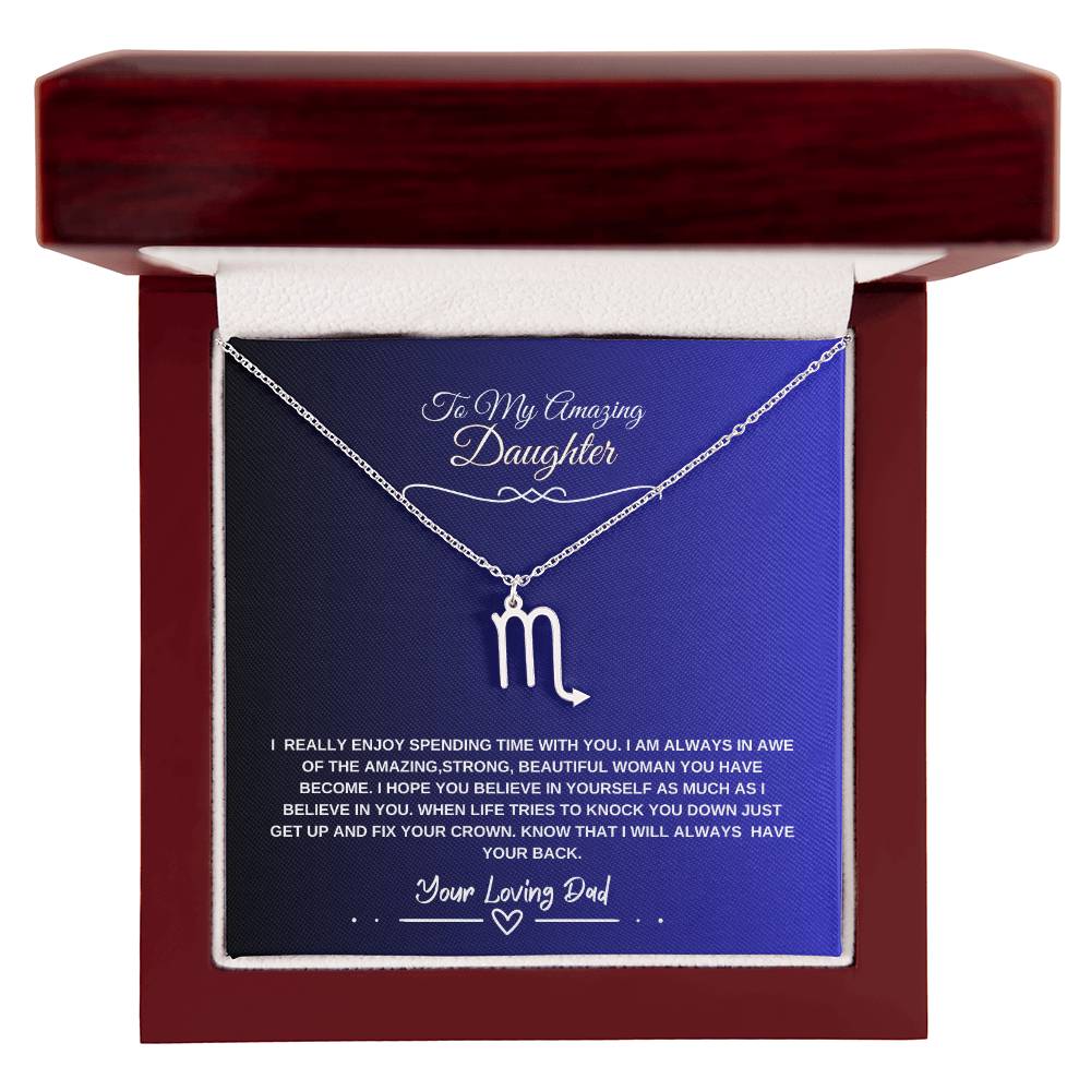 My Amazing Daughter- Signature Birth Sign Necklace