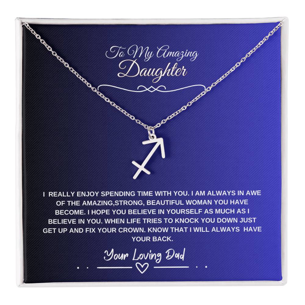 My Amazing Daughter- Signature Birth Sign Necklace
