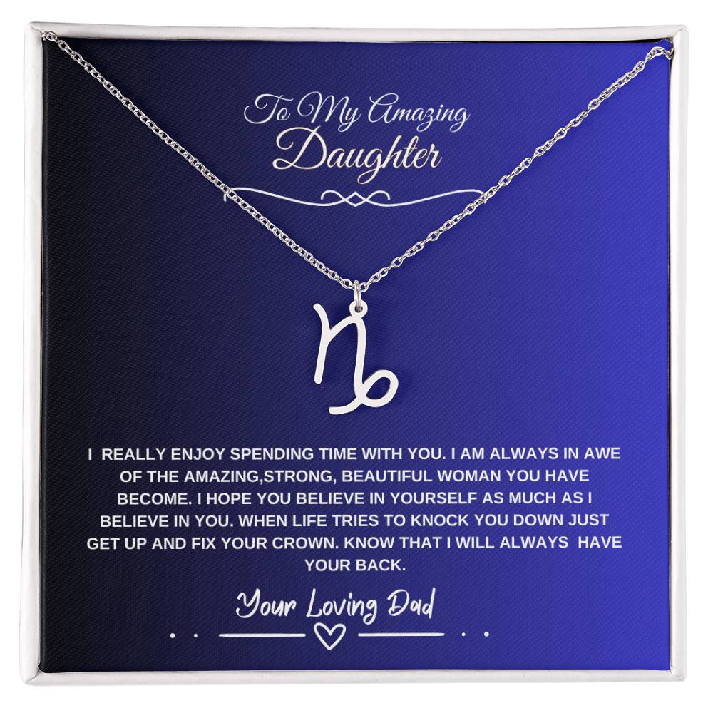 My Amazing Daughter- Signature Birth Sign Necklace