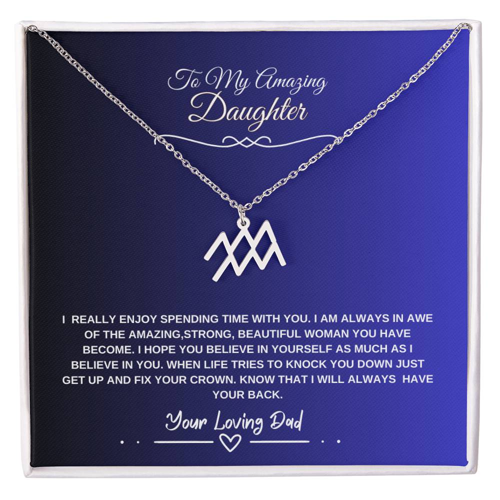 My Amazing Daughter- Signature Birth Sign Necklace