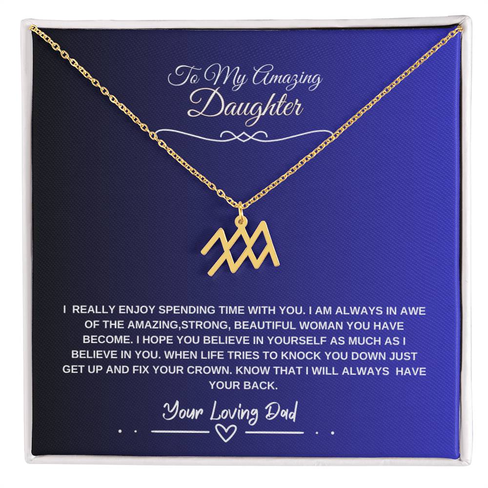 My Amazing Daughter- Signature Birth Sign Necklace