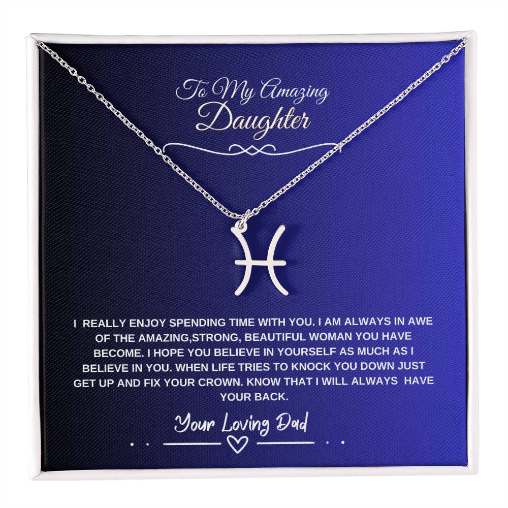 My Amazing Daughter- Signature Birth Sign Necklace