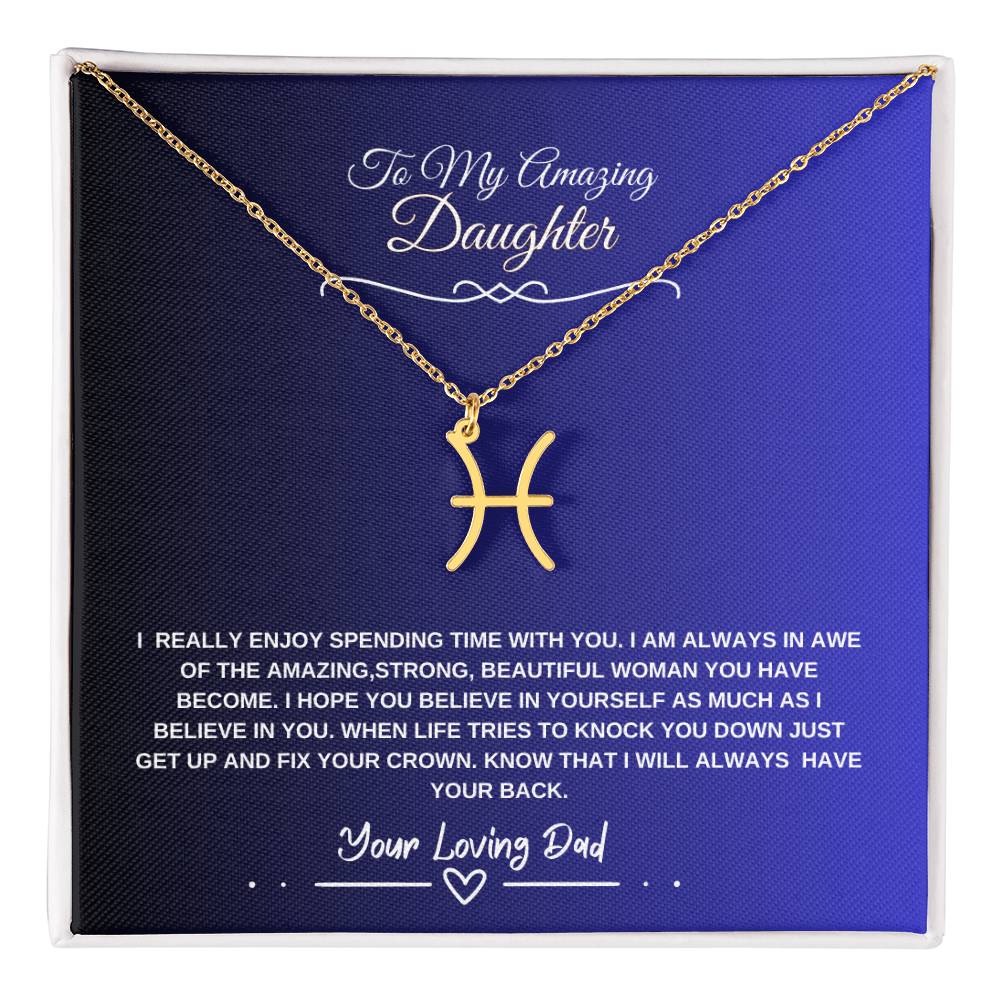 My Amazing Daughter- Signature Birth Sign Necklace