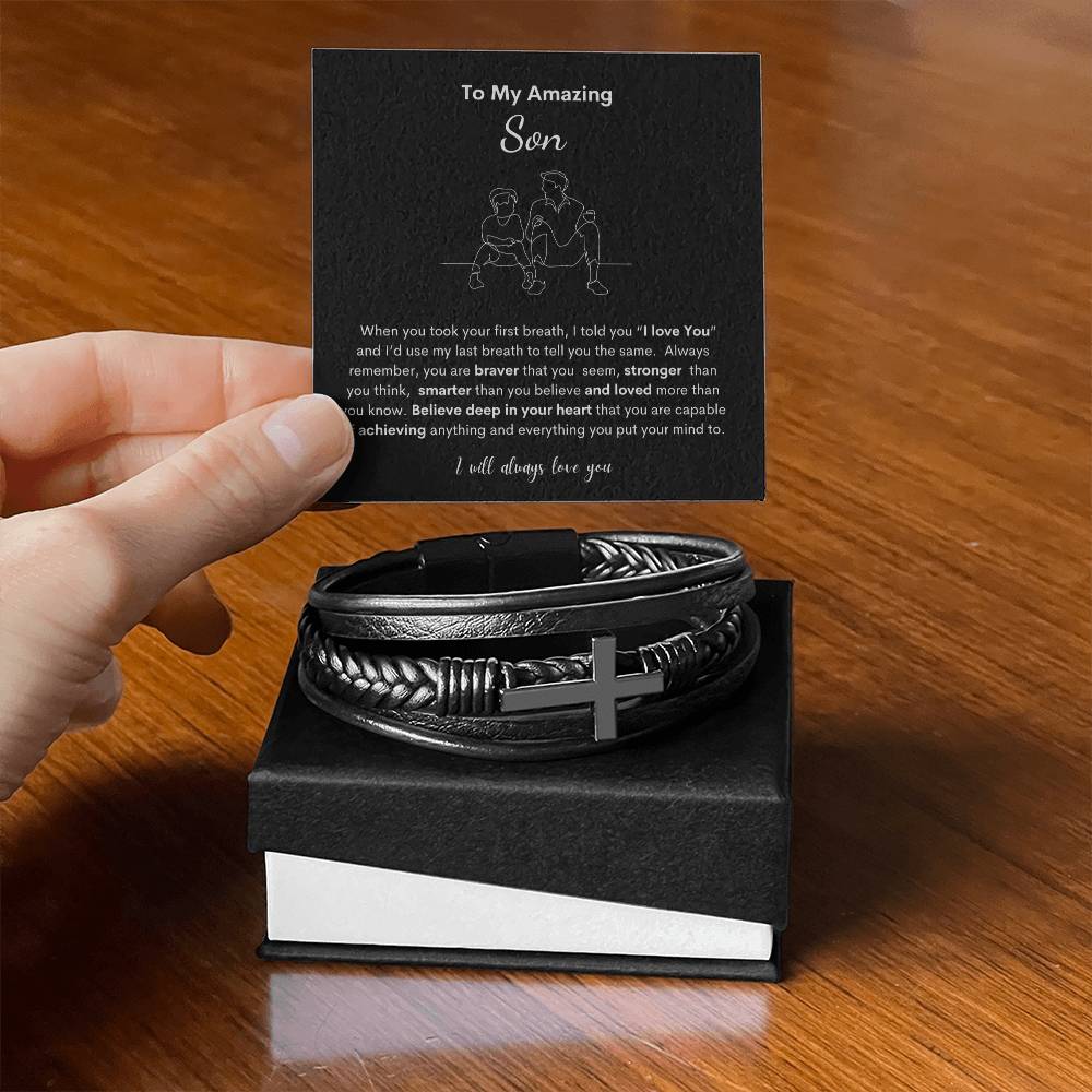 Son You Are Amazing-Luxury Cross Bracelet