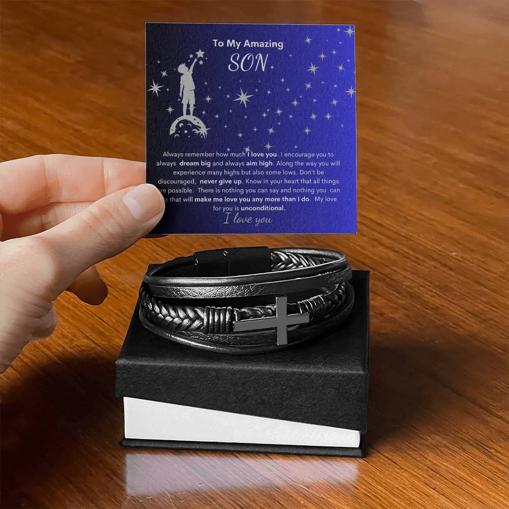 My Son- Reach For the Stars | Cross Bracelet