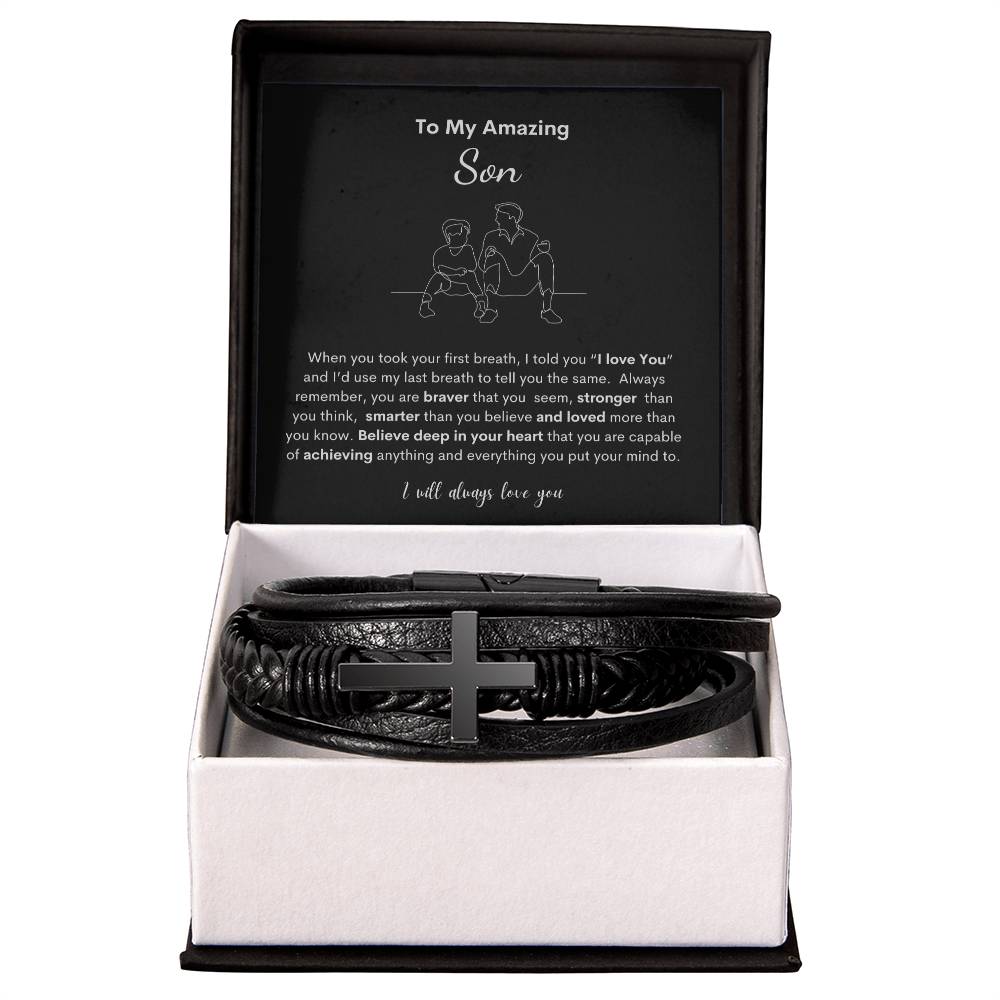 Son You Are Amazing-Luxury Cross Bracelet