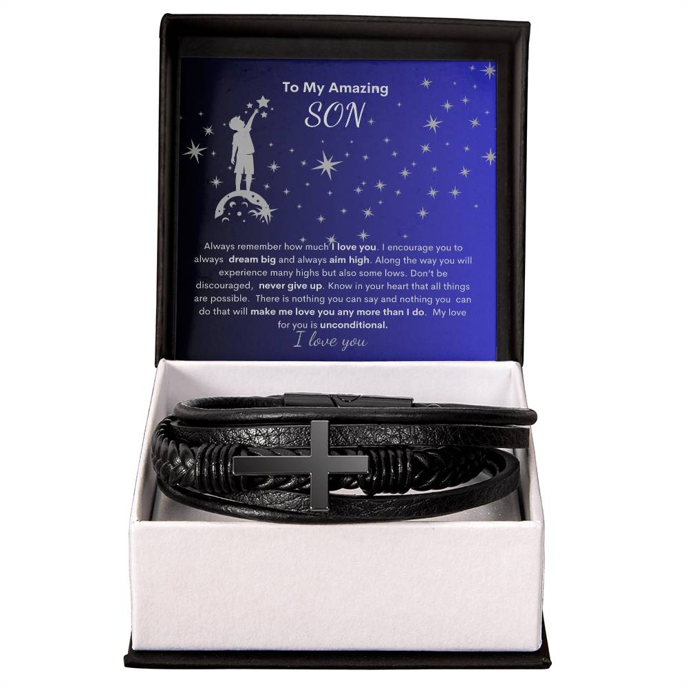 My Son- Reach For the Stars | Cross Bracelet