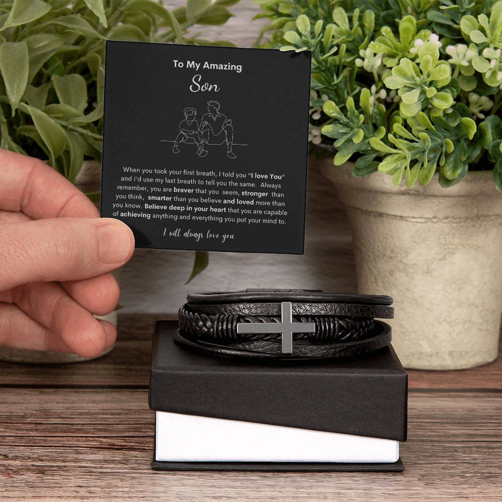 Son You Are Amazing-Luxury Cross Bracelet