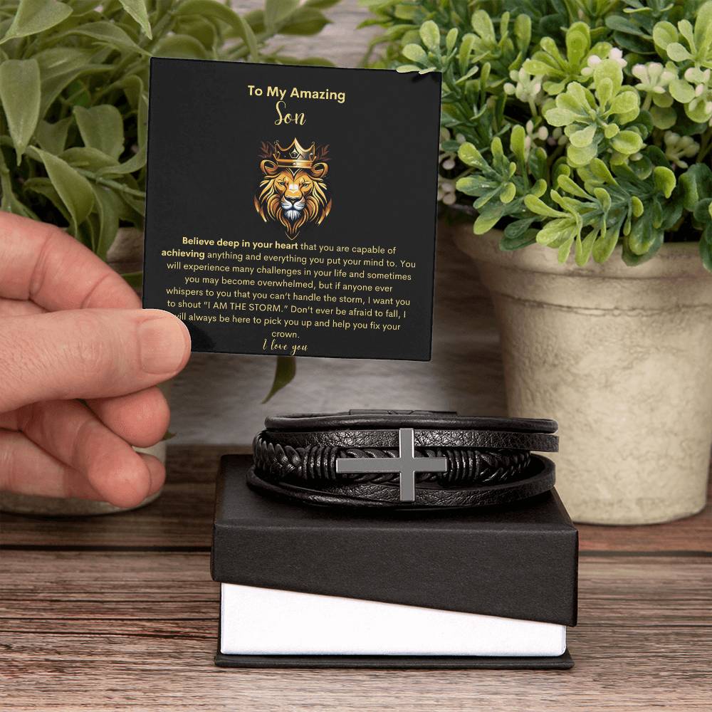 I Love You My Son- Classy Cross Bracelet