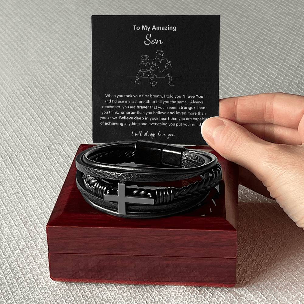 Son You Are Amazing-Luxury Cross Bracelet