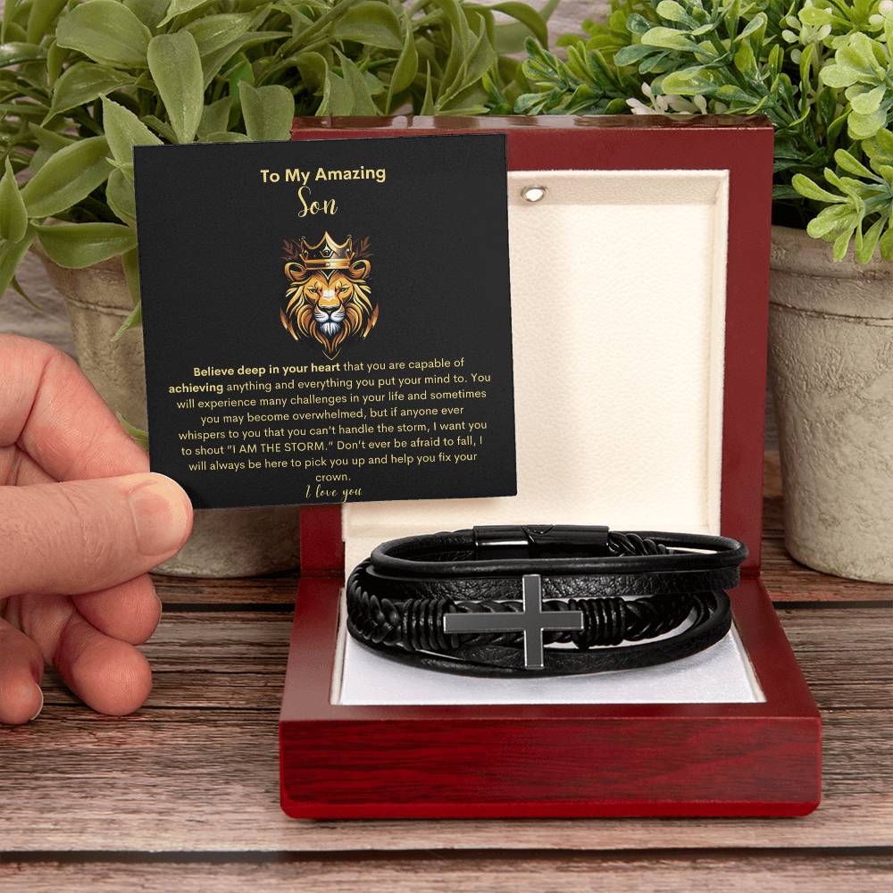 I Love You My Son- Classy Cross Bracelet