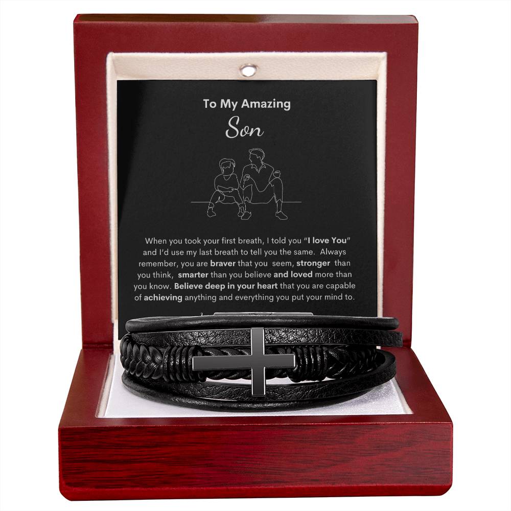 Son You Are Amazing-Luxury Cross Bracelet