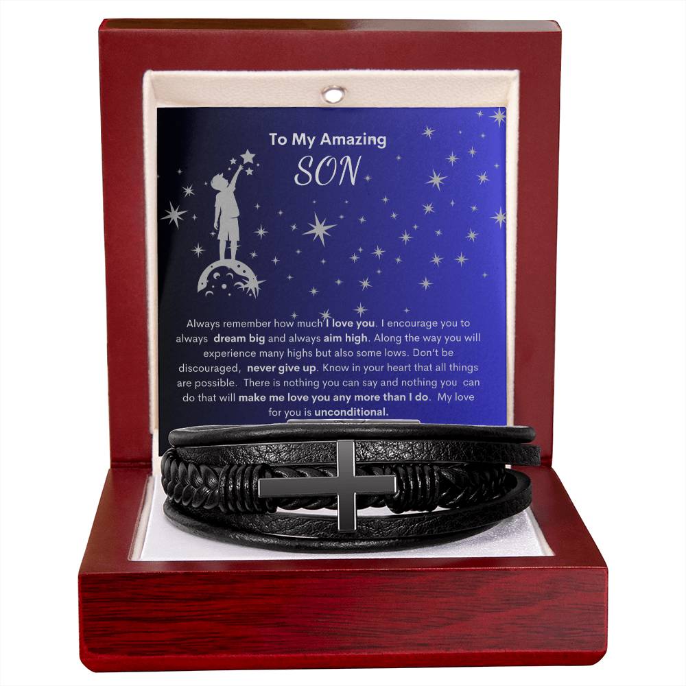 My Son- Reach For the Stars | Cross Bracelet