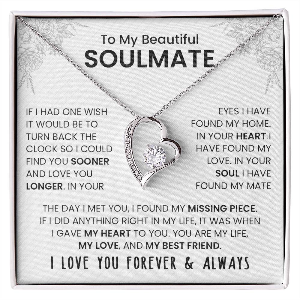 To My Soulmate | I Love You, Forever & Always - Forever Love Necklace
