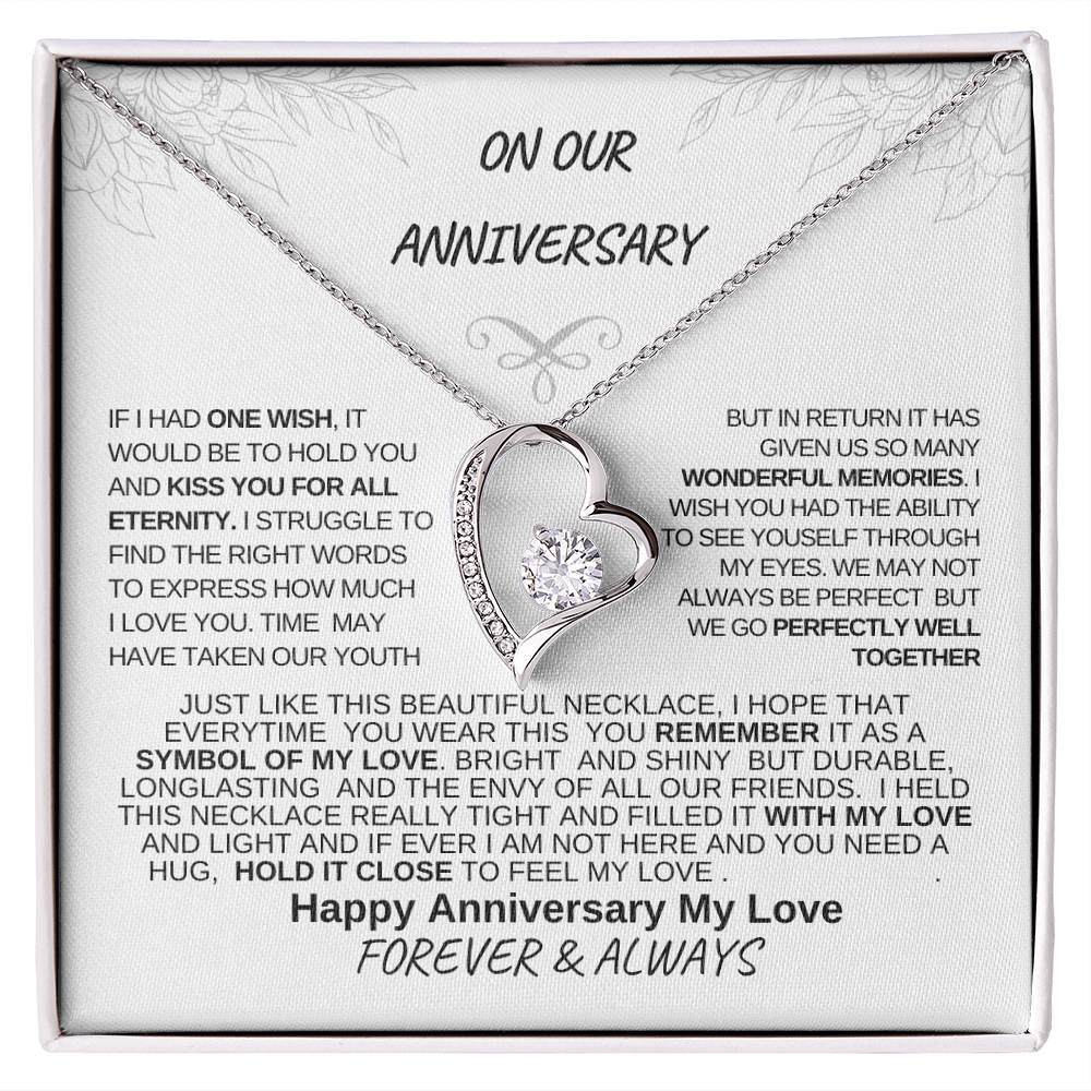 On Our Anniversary-Love Knot White Gold Necklace