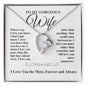 TO MY GORGEOUS WIFE I LOVE YOU FOREVER HEART NECKLACE