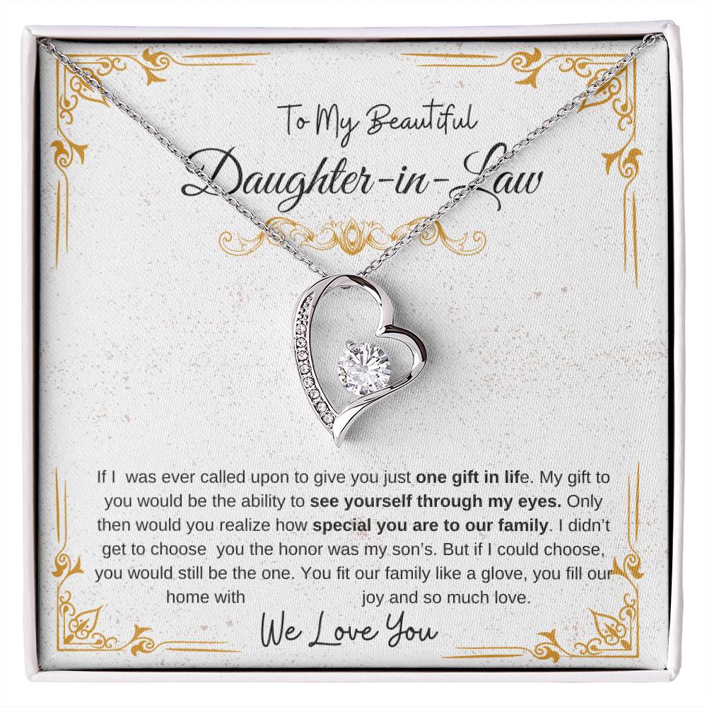 My Beautiful Daughter In Law | We Love You | Heart Necklace