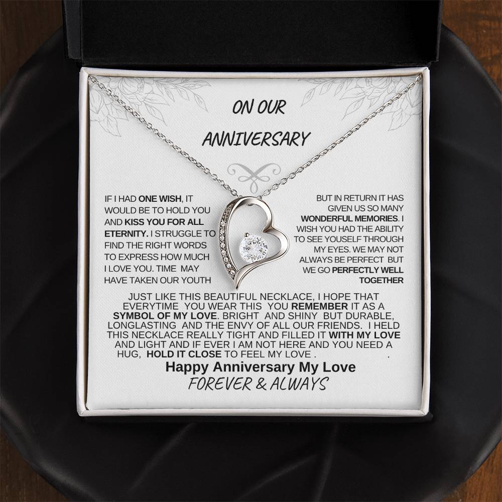 On Our Anniversary-Love Knot White Gold Necklace