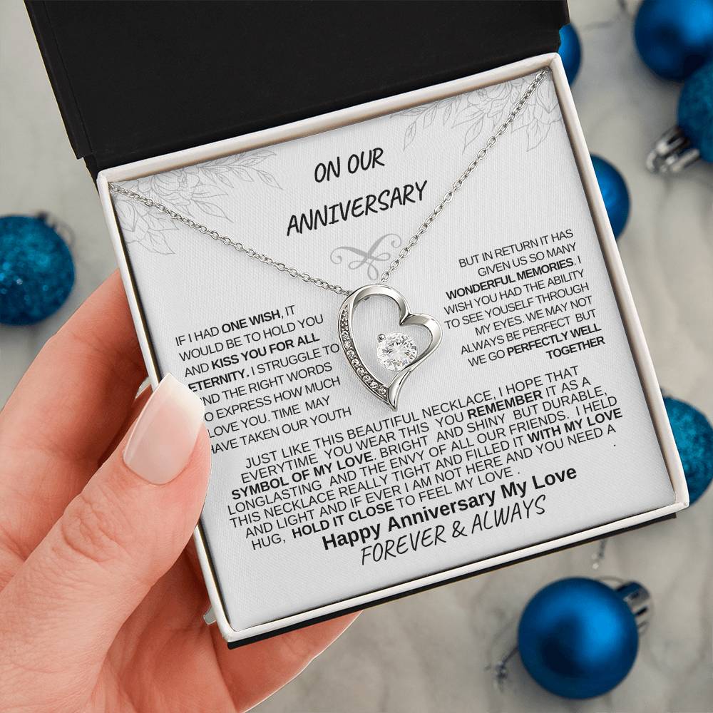On Our Anniversary-Love Knot White Gold Necklace