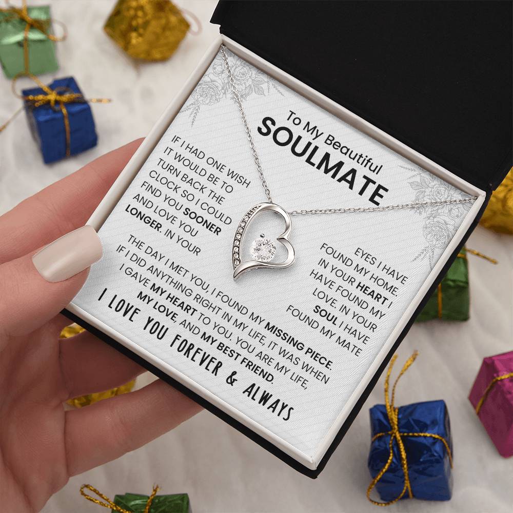 To My Soulmate | I Love You, Forever & Always - Forever Love Necklace